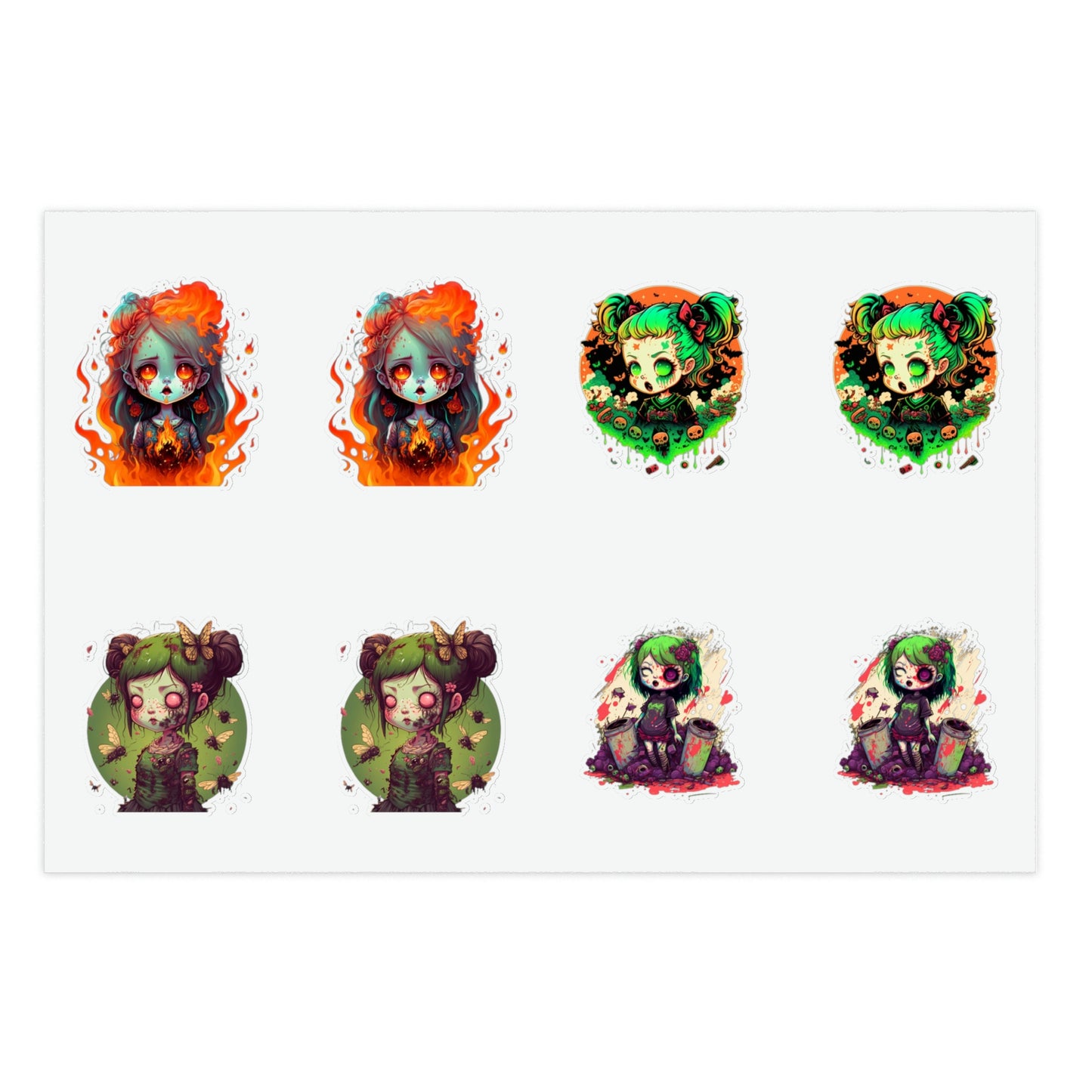 Zombie Girl Sticker Sheets