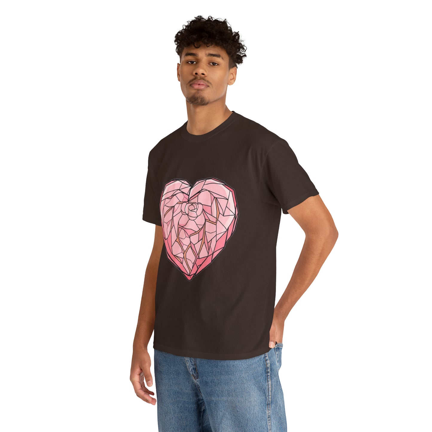Rose Quartz Heart Unisex Heavy Cotton Tee