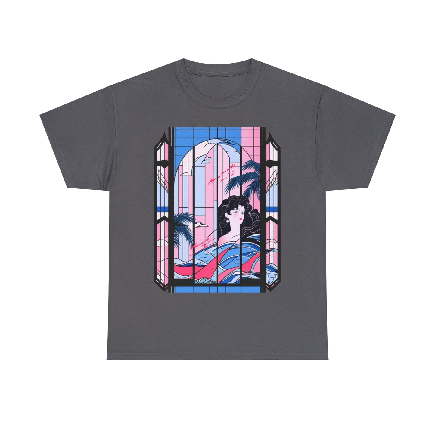 Vaporwave Window Unisex Heavy Cotton Tee