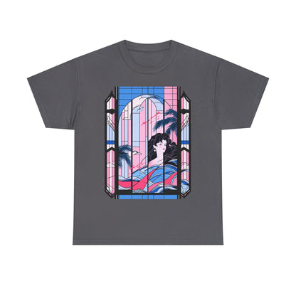 Vaporwave Window Unisex Heavy Cotton Tee