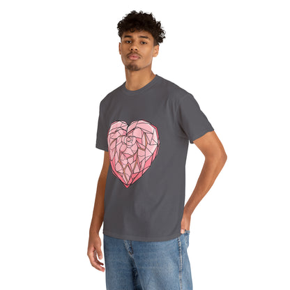 Rose Quartz Heart Unisex Heavy Cotton Tee