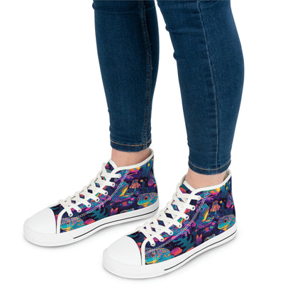 Funky Frogs Women's High Top Sneakers