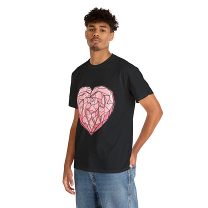 Rose Quartz Heart Unisex Heavy Cotton Tee