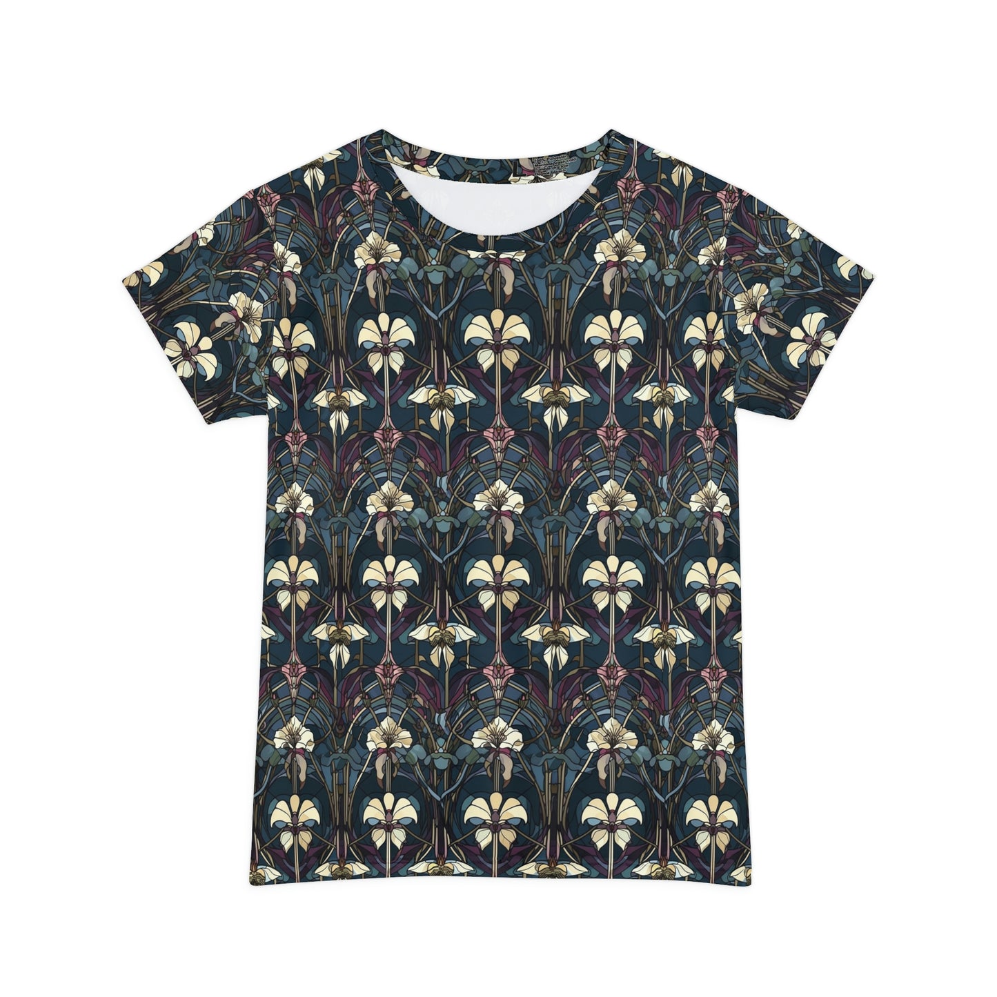Art Deco Orchids Women's Short Sleeve Shirt (AOP)
