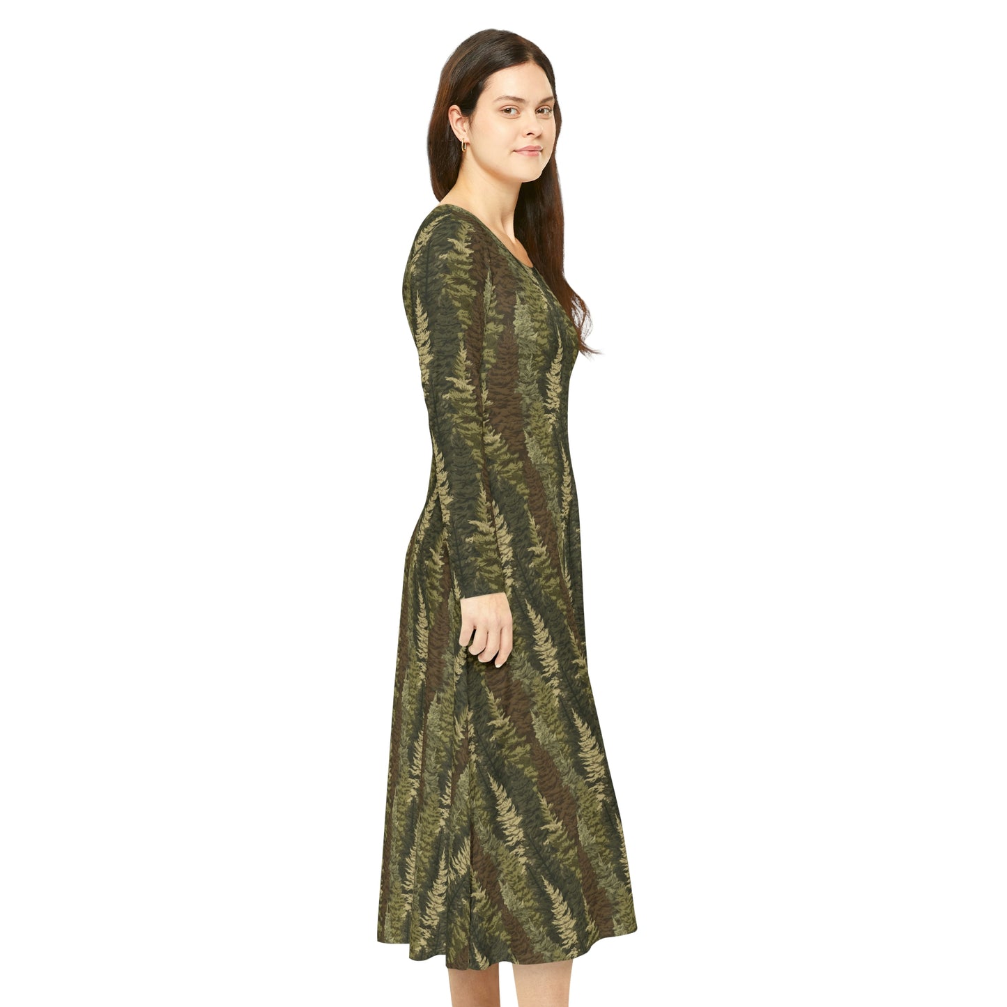 Evergreen Women's Long Sleeve Dance Dress (AOP)