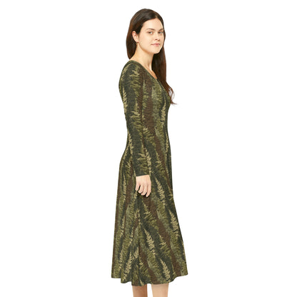 Evergreen Women's Long Sleeve Dance Dress (AOP)