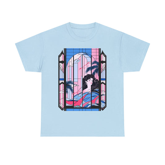 Vaporwave Window Unisex Heavy Cotton Tee