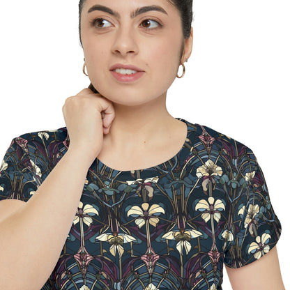 Art Deco Orchids Women's Short Sleeve Shirt (AOP)