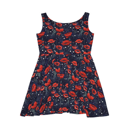 Night Poppies Women's Skater Dress (AOP)