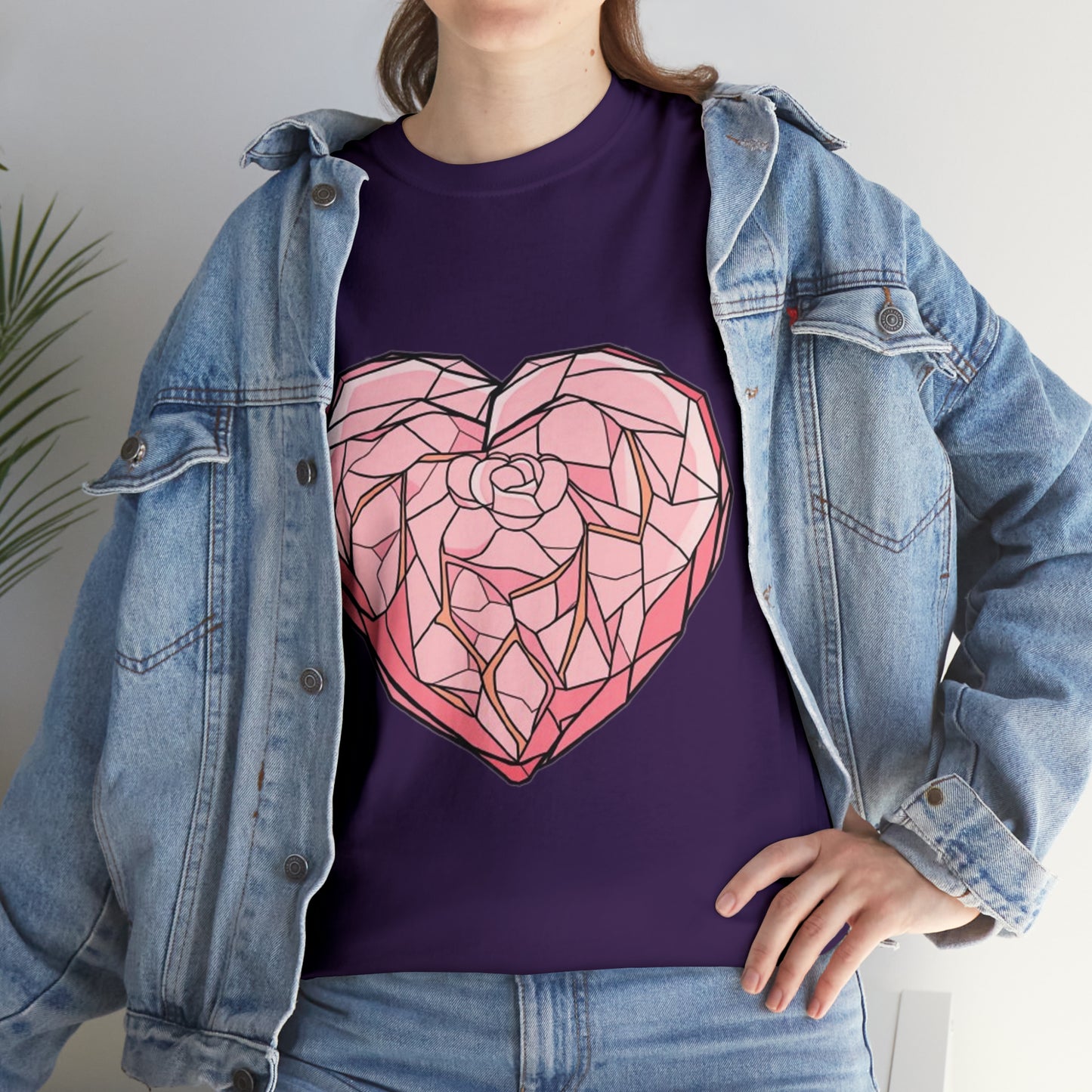 Rose Quartz Heart Unisex Heavy Cotton Tee