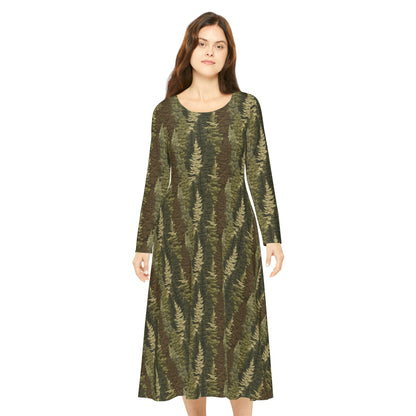 Evergreen Women's Long Sleeve Dance Dress (AOP)