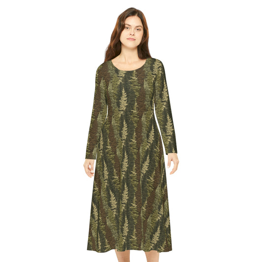 Evergreen Women's Long Sleeve Dance Dress (AOP)