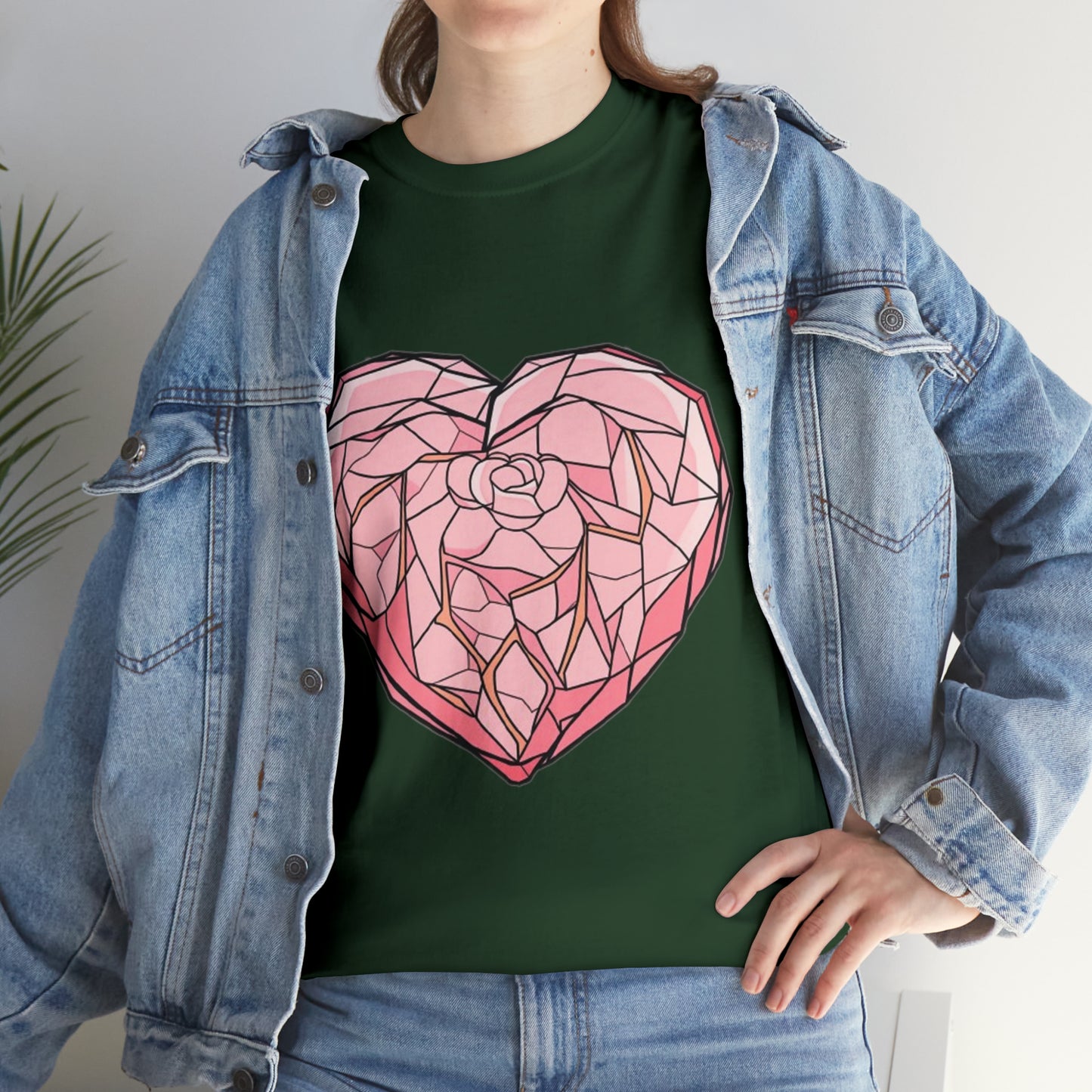 Rose Quartz Heart Unisex Heavy Cotton Tee