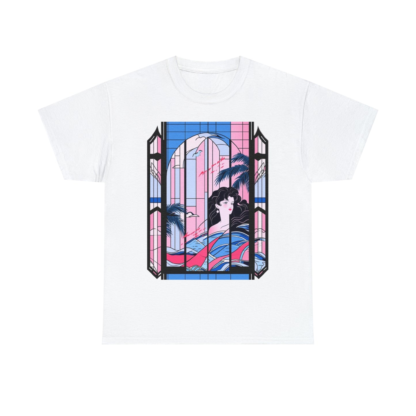 Vaporwave Window Unisex Heavy Cotton Tee