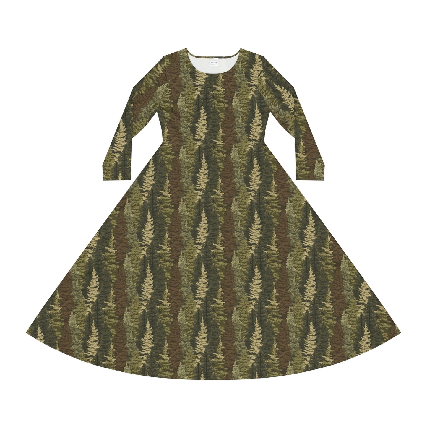 Evergreen Women's Long Sleeve Dance Dress (AOP)