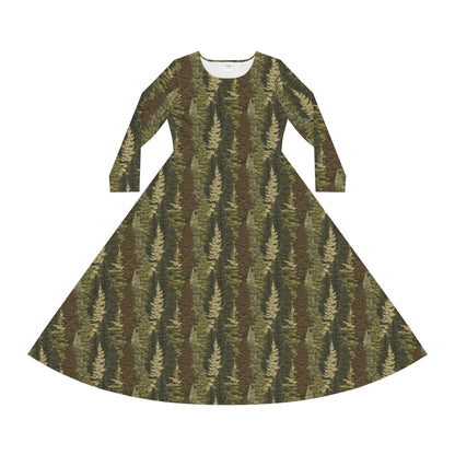 Evergreen Women's Long Sleeve Dance Dress (AOP)