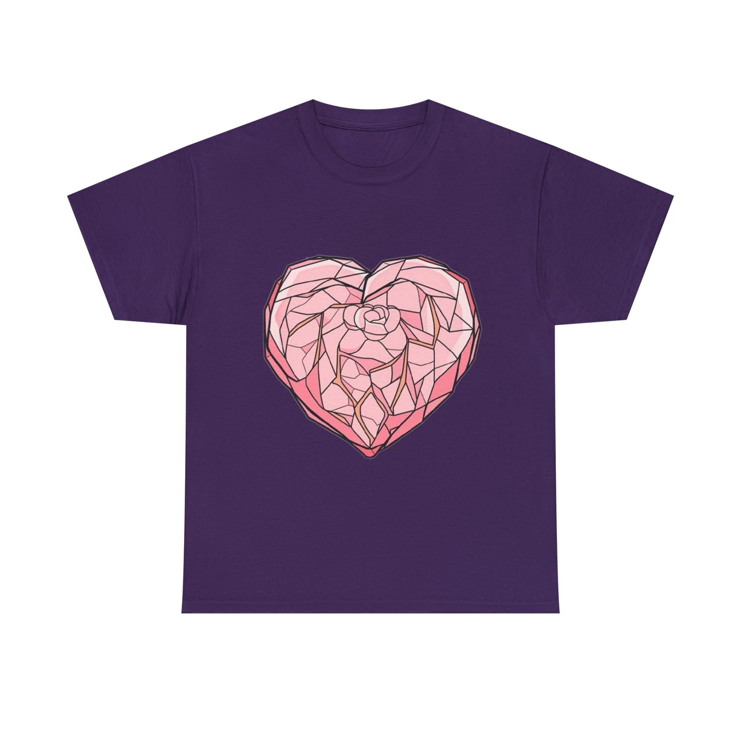 Rose Quartz Heart Unisex Heavy Cotton Tee
