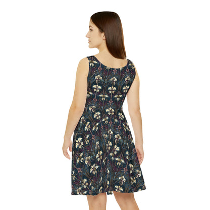 Art Deco Orchids Women's Skater Dress (AOP)