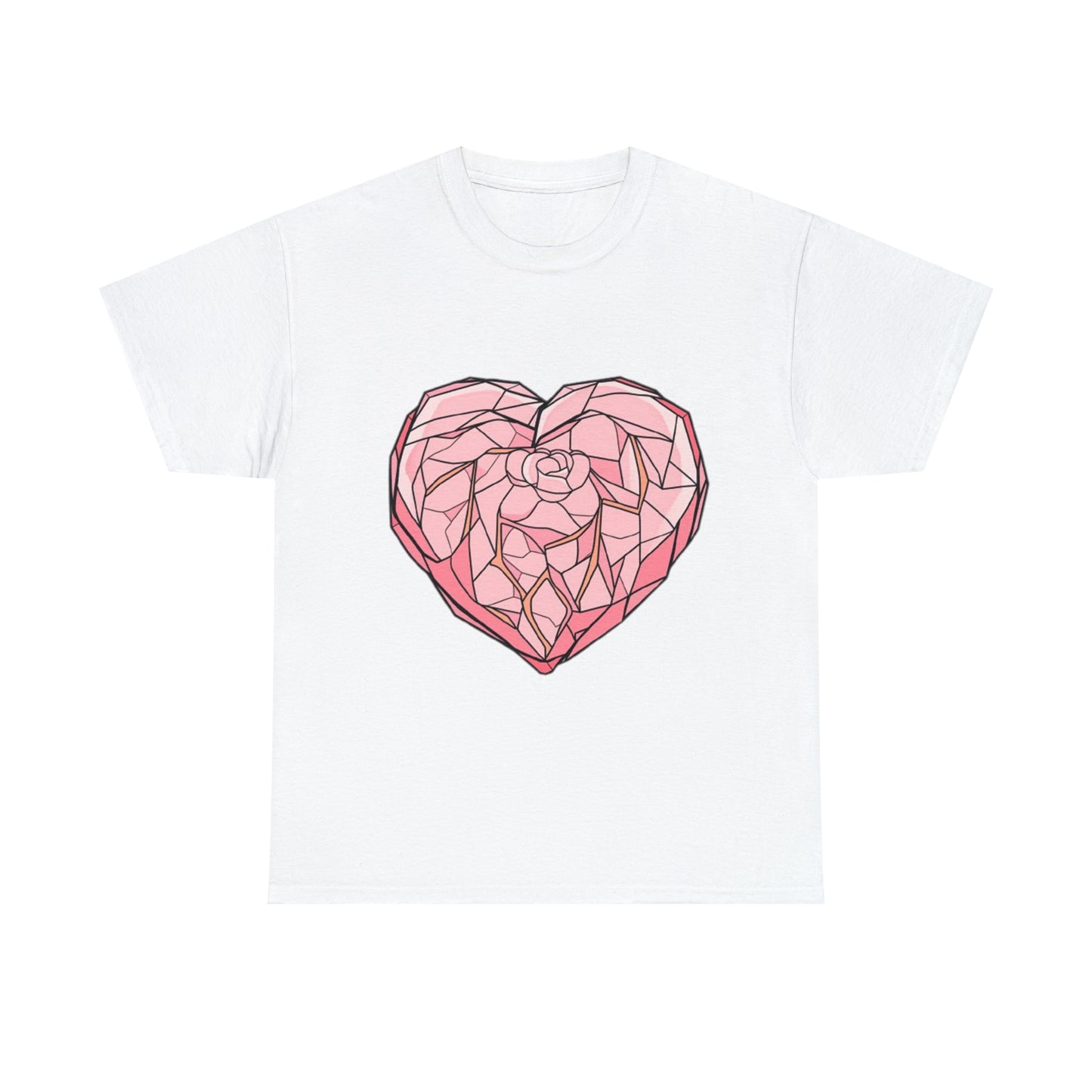 Rose Quartz Heart Unisex Heavy Cotton Tee