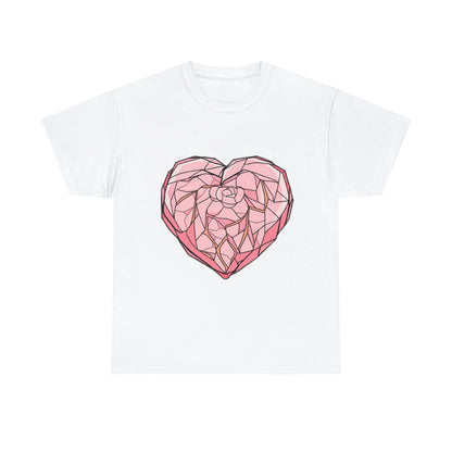 Rose Quartz Heart Unisex Heavy Cotton Tee
