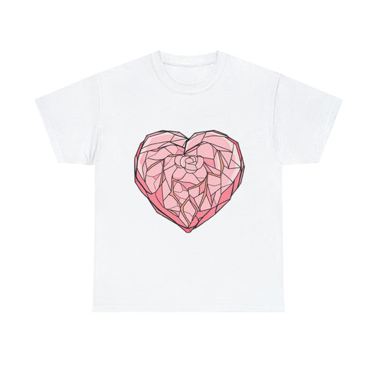 Rose Quartz Heart Unisex Heavy Cotton Tee