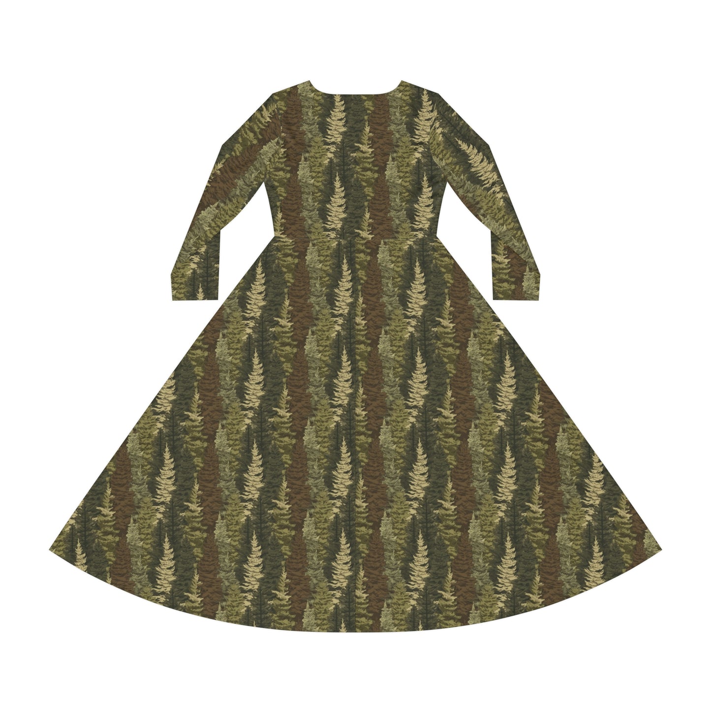 Evergreen Women's Long Sleeve Dance Dress (AOP)