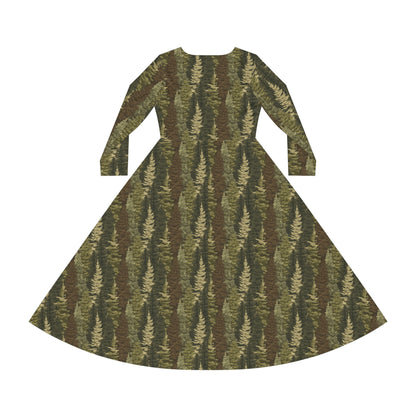 Evergreen Women's Long Sleeve Dance Dress (AOP)