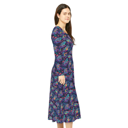 Funky Frogs Women's Long Sleeve Dance Dress (AOP)
